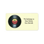 Music Collection Vinyl Record Name Gift Tag Labels
