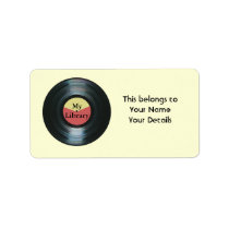 Music Collection Vinyl Record Name Gift Tag Labels at Zazzle