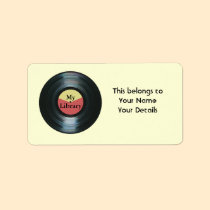 Music Collection Vinyl Record Name Gift Tag Labels