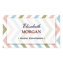 Music Composer - Natural Graceful Chevron Business Card Templates