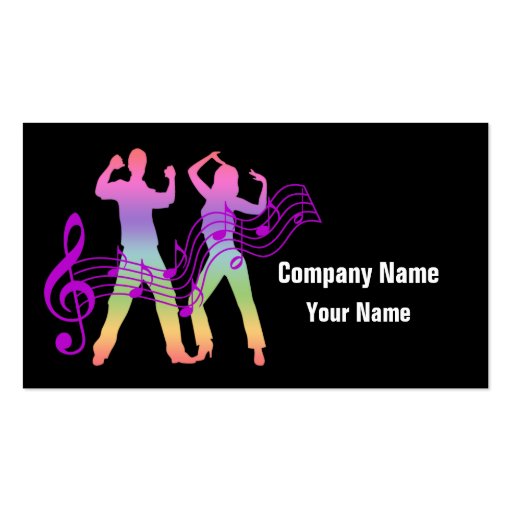 Music Dance custom business cards (front side)