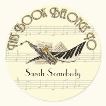 Music Design Bookplate Stickers