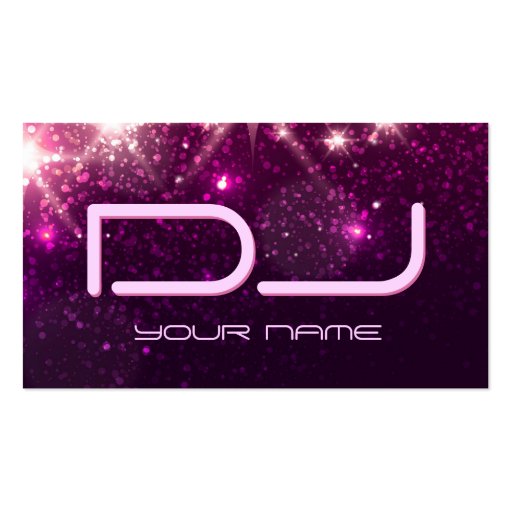 Music DJ - Shiny Pink Glitter Business Card (front side)