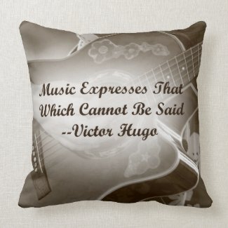 Music Expresses that guitar photo saying Pillows