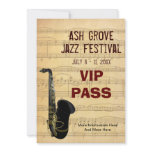 Music Festival Pass Saxophone Music Theme Template Custom Invites