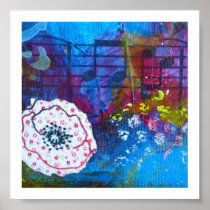 Music & Flower Detail Canvas Posters