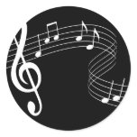 Music Flows White on Black  Sticker