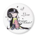 Music girl magnet by Emazevedo Music girl magnet