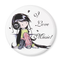 Music girl magnet by Emazevedo Music girl magnet