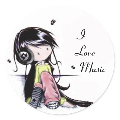 Music girl, stickers by Emazevedo