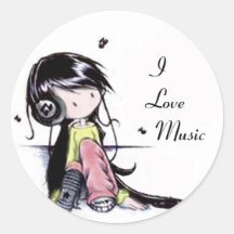 Music girl, stickers