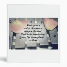 Music gives soul bells rose design 3 ring binders