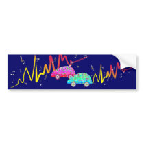 Music (gold, yellow, red 1) bumper sticker