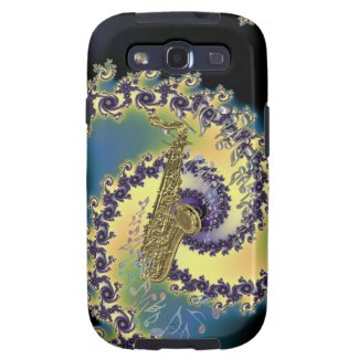 Music Golden Sax Swirling Rainbow Musical Notes
