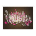 Music graffiti style sign magenta brown postcards by Rewards4life Music graffiti style sign magenta brown postcards
