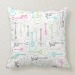 Music guitar illustration pattern pillows