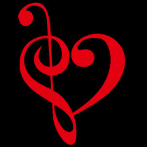 Music Heart Red t-shirts