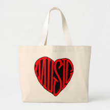 Music Heart Tote Bag