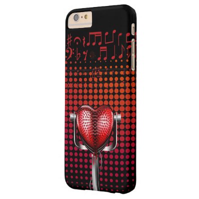 Music Heart Vintage Microphone Barely There iPhone 6 Plus Case