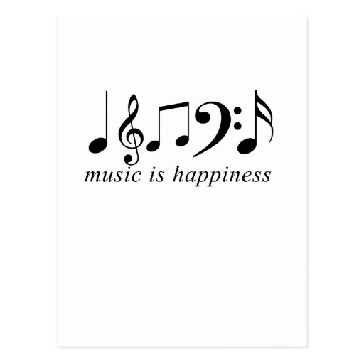 Music is Happiness Postcard | Zazzle