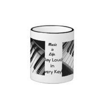 Music is Life Dual Picture Ringer Mug