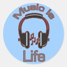 Music is Life Headphones Stickers