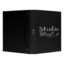 Music is Life - Silver Logo Vinyl Binder