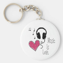 Music Is Love Key Chain