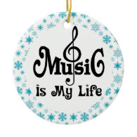 Music Is My Life Christmas Gift Ornament