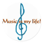 Music is my life! round stickers