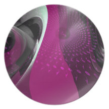 Music is pink geometry dinner plates