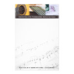 Music is thinking with sound Guitar Stationery Paper