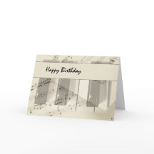 Music Keyboard Birthday Cards