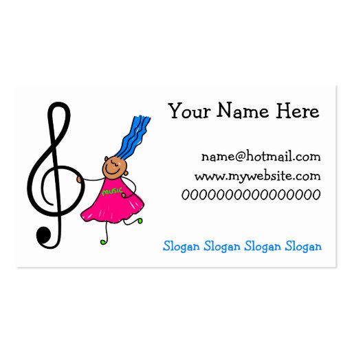 Music Kid Business Card Template (front side)