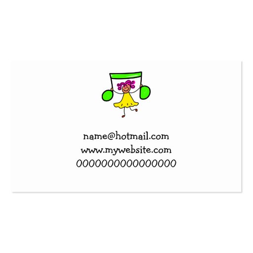 Music Kid Business Card Templates (back side)