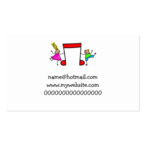 Music Kids Business Card Template (back side)
