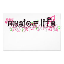 music = life personalized stationery