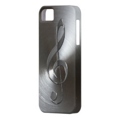 Music-lover's Silver Treble Clef iPhone 5 Case