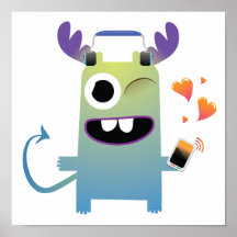 music lovin monster dude poster