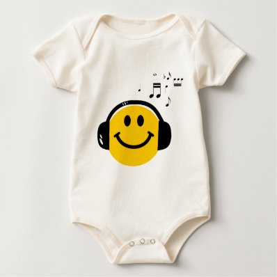 Music loving smiley baby bodysuit
