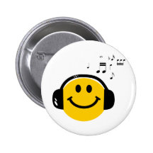 Music loving smiley buttons