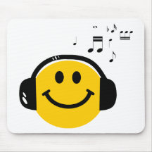 Music loving smiley mouse pads