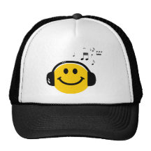 Music loving smiley trucker hat