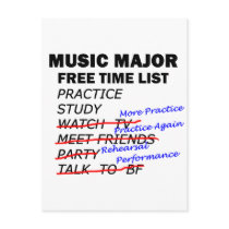Music Major List - Girl postcards