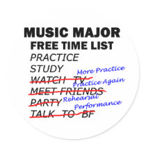 Music Major List - Girl stickers