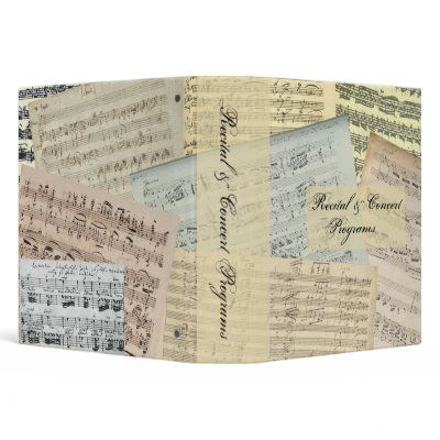 Music Manuscript Program Saver 3 Ring Binders