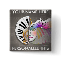 Music Mask PINS buttons by PopArtDiva Music Mask PINS buttons
