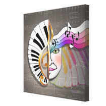 MUSIC MASK (sq) Gallery Wrapped Canvas
