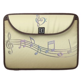 Music Metallic Pastel Rainbow Musical Notes MacBook Pro Sleeves
