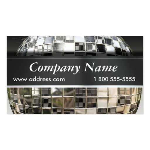Music Mirrorball Business Cards (front side)
